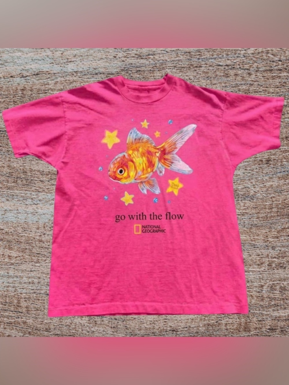 Gildan Bright Pink Goldfish Graphic Tee